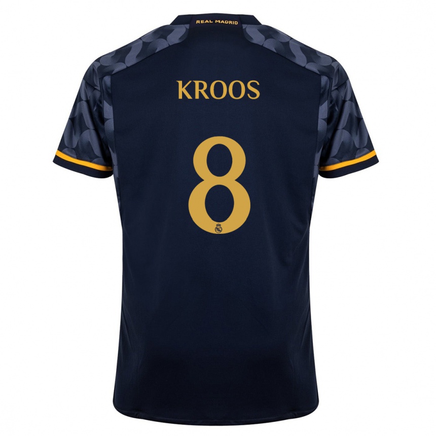 Vaikiškas Toni Kroos #8 Tamsiai Mėlyna Išvykos Marškinėliai 2023/24 T-Shirt