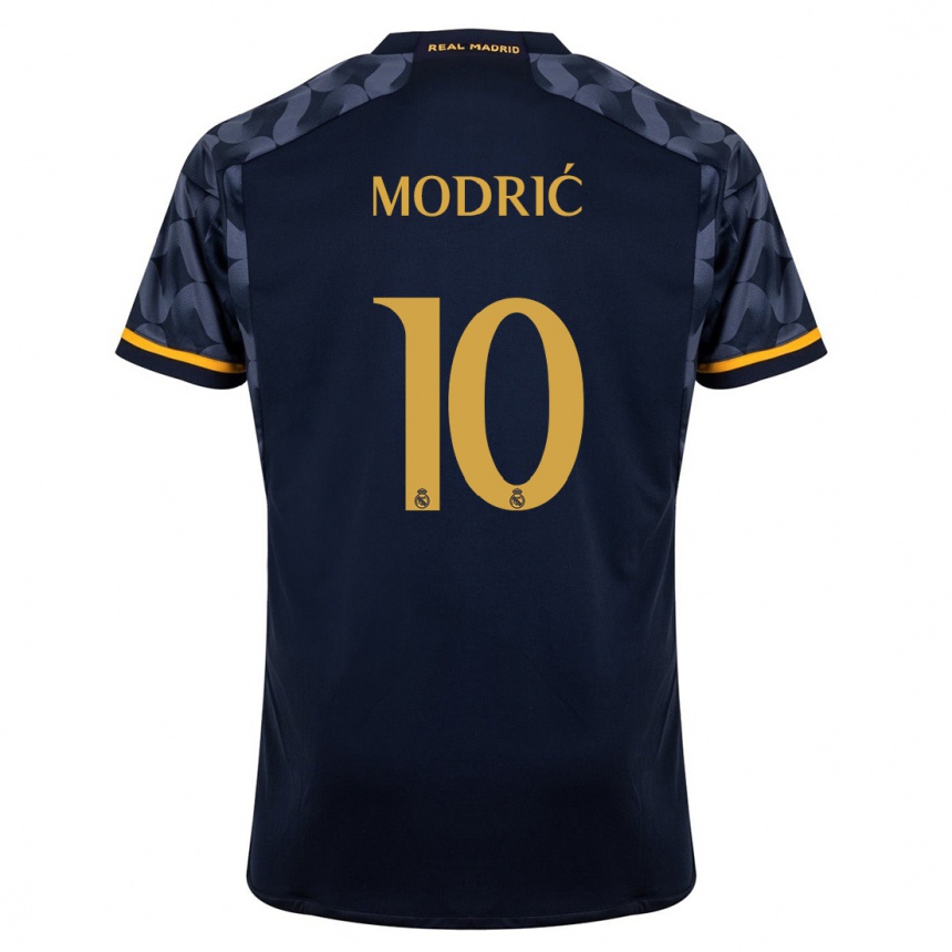 Vaikiškas Luka Modric #10 Tamsiai Mėlyna Išvykos Marškinėliai 2023/24 T-Shirt