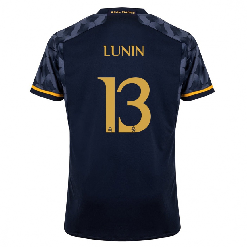 Vaikiškas Andriy Lunin #13 Tamsiai Mėlyna Išvykos Marškinėliai 2023/24 T-Shirt