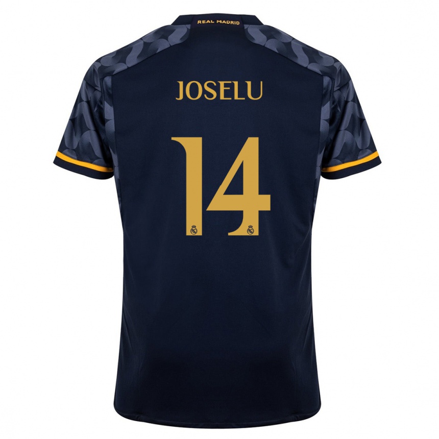 Vaikiškas Joselu #14 Tamsiai Mėlyna Išvykos Marškinėliai 2023/24 T-Shirt