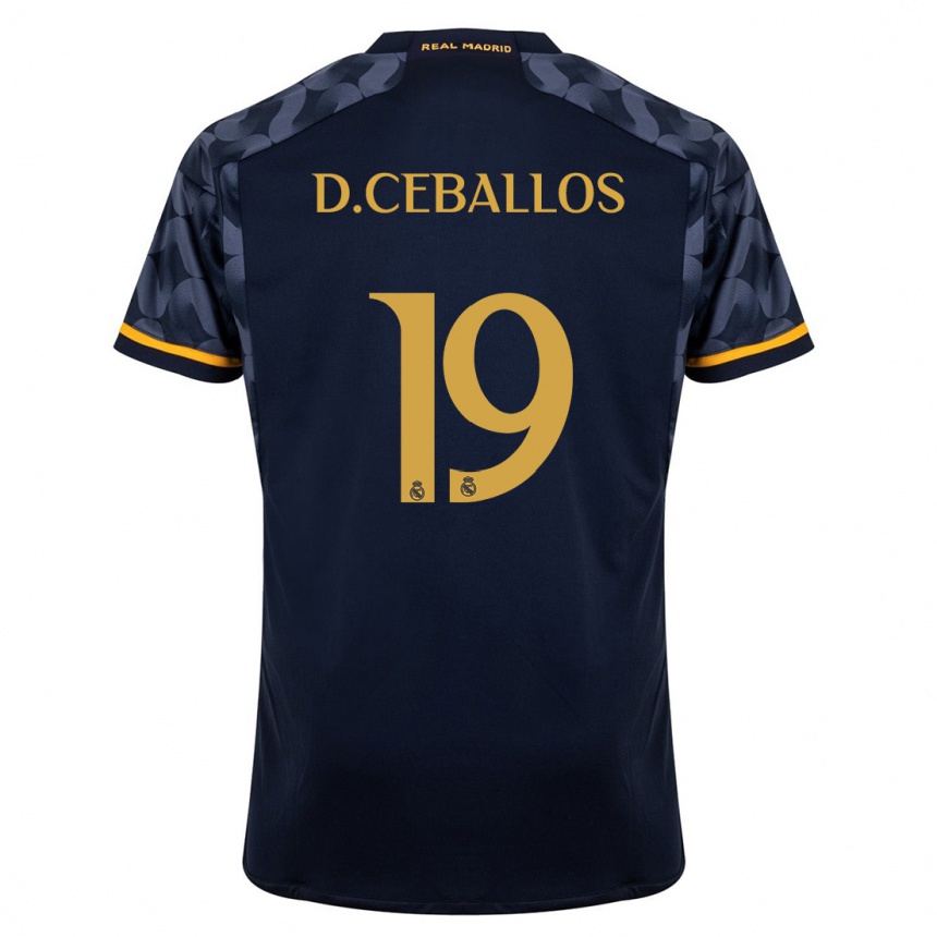 Vaikiškas Dani Ceballos #19 Tamsiai Mėlyna Išvykos Marškinėliai 2023/24 T-Shirt