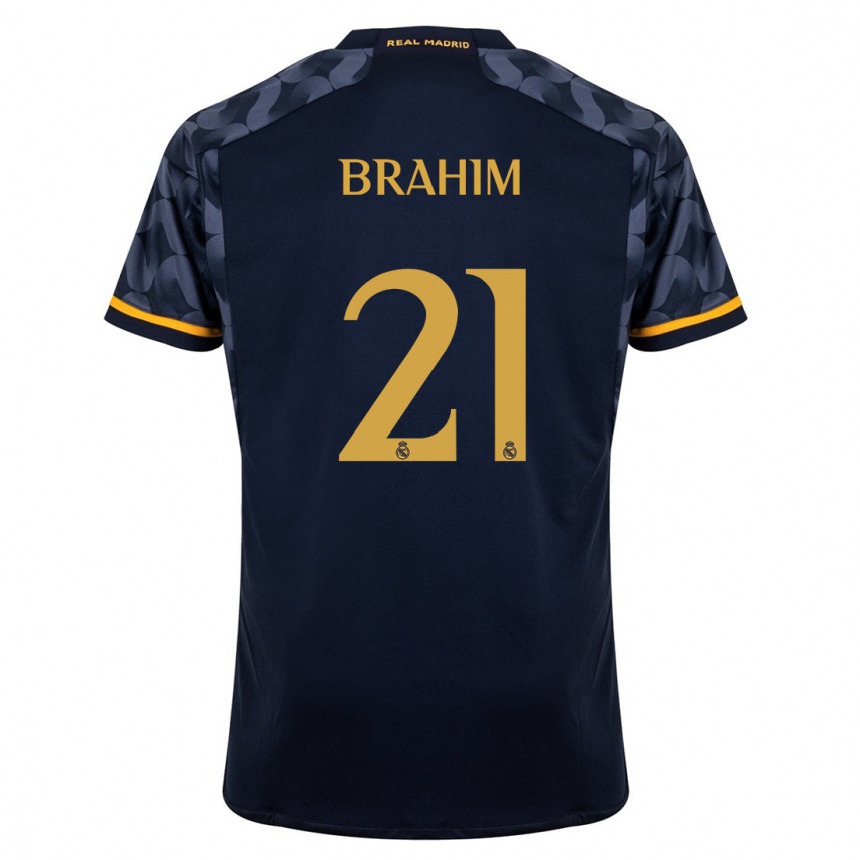 Vaikiškas Brahim Diaz #21 Tamsiai Mėlyna Išvykos Marškinėliai 2023/24 T-Shirt