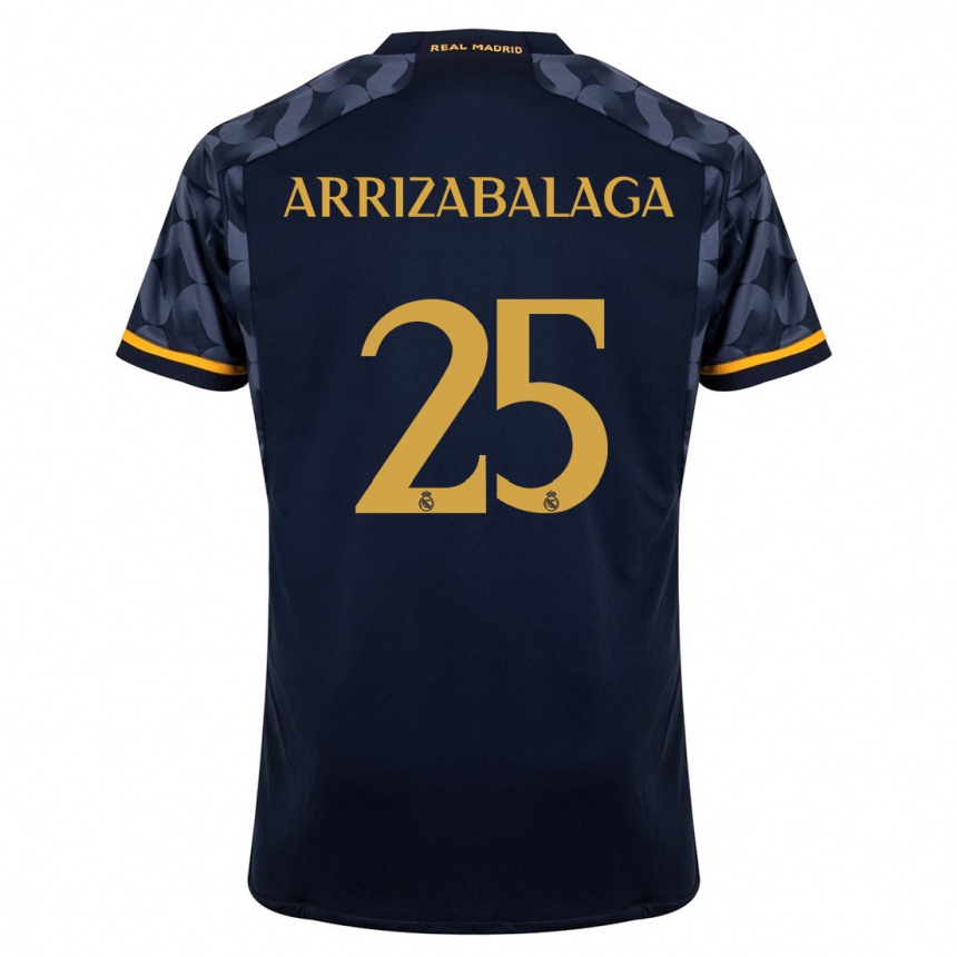 Vaikiškas Kepa Arrizabalaga #25 Tamsiai Mėlyna Išvykos Marškinėliai 2023/24 T-Shirt