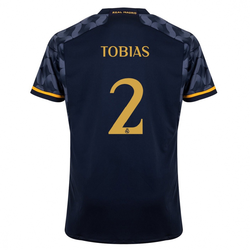 Vaikiškas Vinícius Tobias #2 Tamsiai Mėlyna Išvykos Marškinėliai 2023/24 T-Shirt