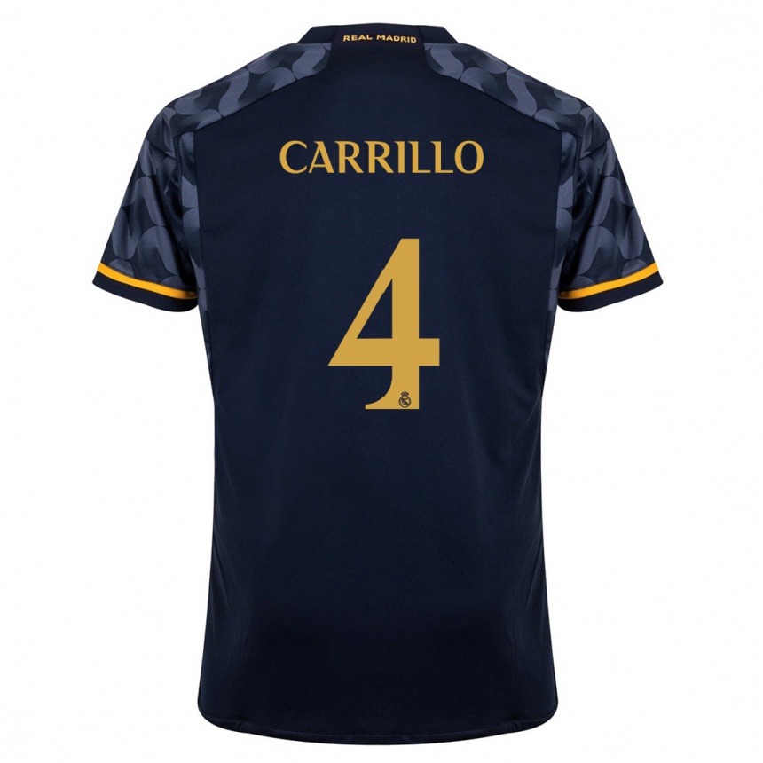 Vaikiškas Álvaro Carrillo #4 Tamsiai Mėlyna Išvykos Marškinėliai 2023/24 T-Shirt