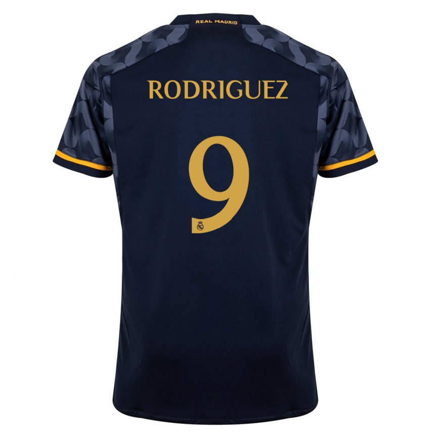 Vaikiškas Alvaro Rodriguez #9 Tamsiai Mėlyna Išvykos Marškinėliai 2023/24 T-Shirt