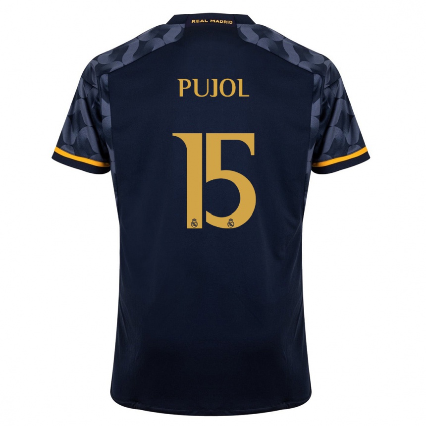 Vaikiškas Edgar Pujol #15 Tamsiai Mėlyna Išvykos Marškinėliai 2023/24 T-Shirt