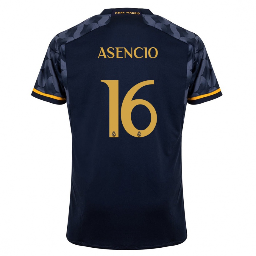 Vaikiškas Raul Asencio #16 Tamsiai Mėlyna Išvykos Marškinėliai 2023/24 T-Shirt