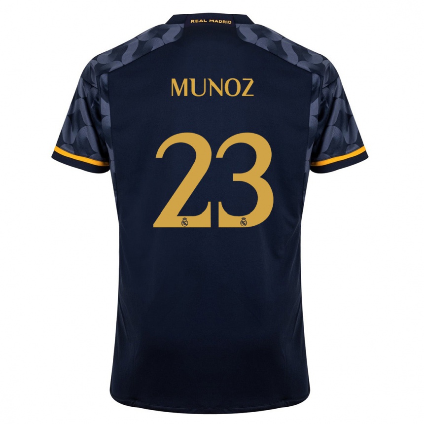 Vaikiškas Victor Munoz #23 Tamsiai Mėlyna Išvykos Marškinėliai 2023/24 T-Shirt