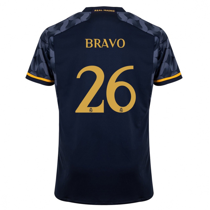 Vaikiškas Iker Bravo #26 Tamsiai Mėlyna Išvykos Marškinėliai 2023/24 T-Shirt