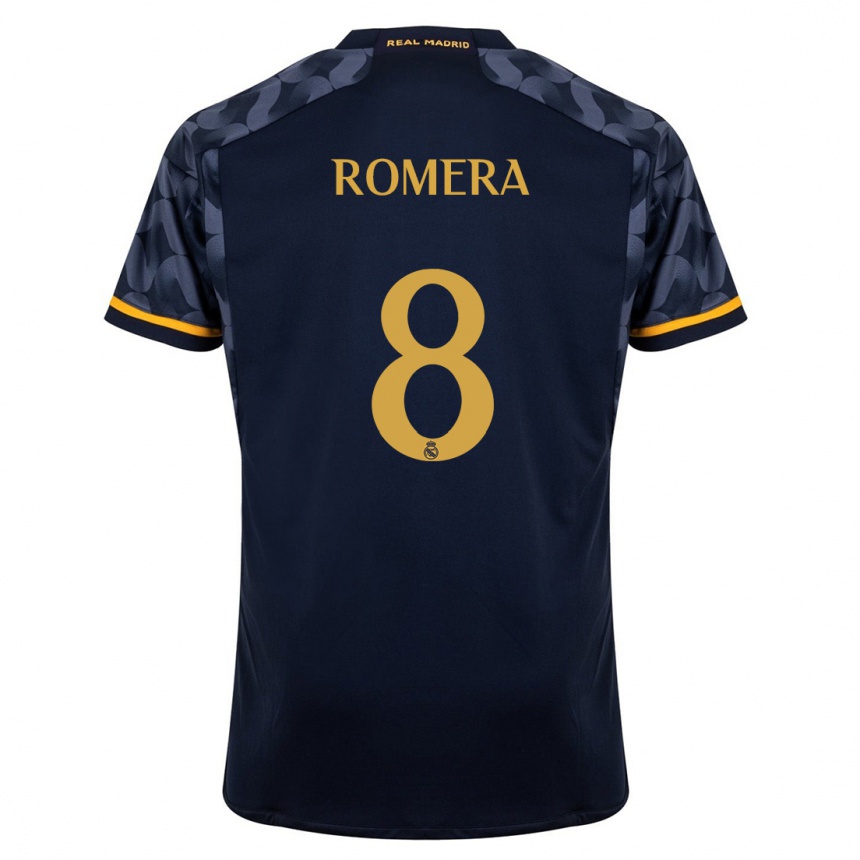 Vaikiškas Miguel Romera #8 Tamsiai Mėlyna Išvykos Marškinėliai 2023/24 T-Shirt