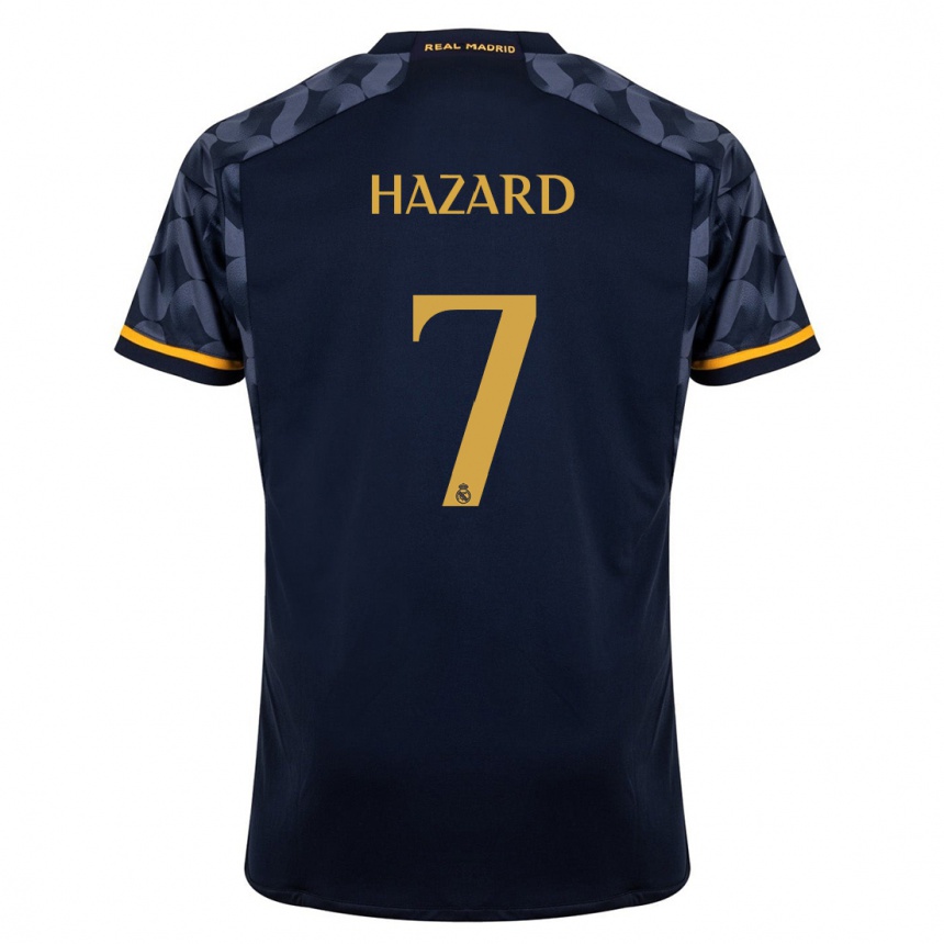 Vaikiškas Eden Hazard #7 Tamsiai Mėlyna Išvykos Marškinėliai 2023/24 T-Shirt