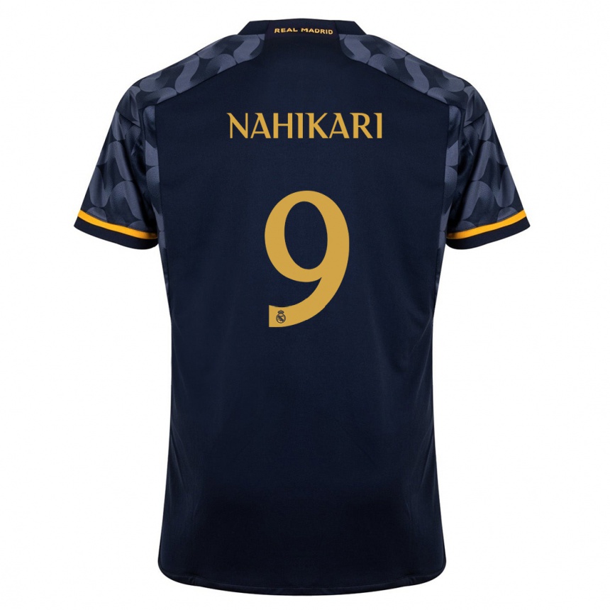 Vaikiškas Nahikari Garcia #9 Tamsiai Mėlyna Išvykos Marškinėliai 2023/24 T-Shirt