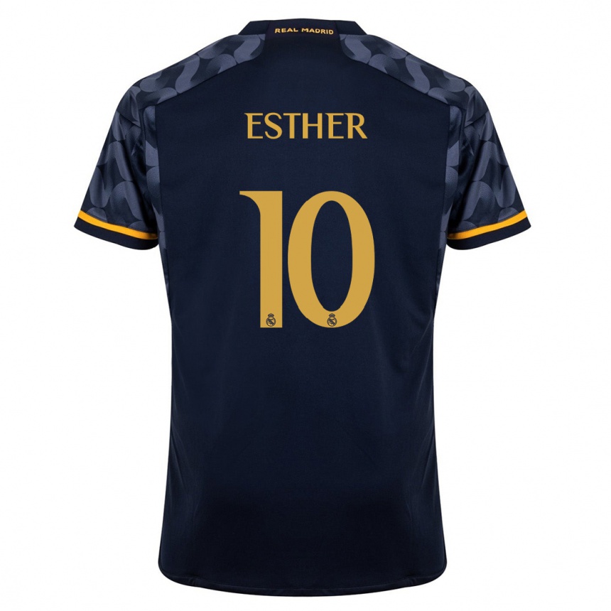 Vaikiškas Esther Gonzalez #10 Tamsiai Mėlyna Išvykos Marškinėliai 2023/24 T-Shirt