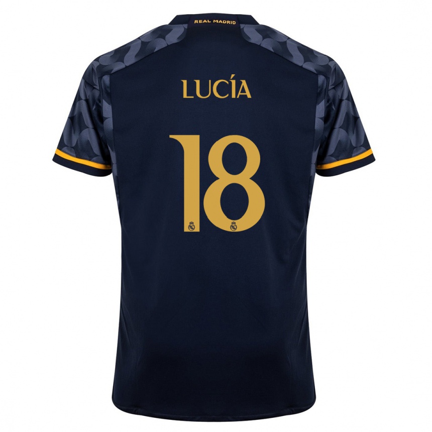 Vaikiškas Lucia Rodriguez #18 Tamsiai Mėlyna Išvykos Marškinėliai 2023/24 T-Shirt