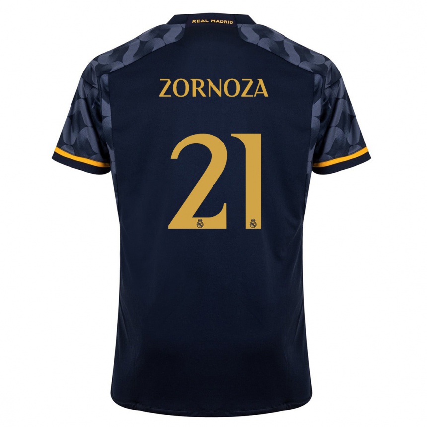 Vaikiškas Claudia Zornoza #21 Tamsiai Mėlyna Išvykos Marškinėliai 2023/24 T-Shirt