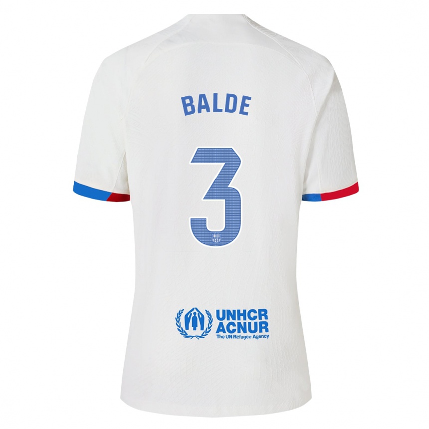 Vaikiškas Alejandro Balde #3 Baltas Išvykos Marškinėliai 2023/24 T-Shirt