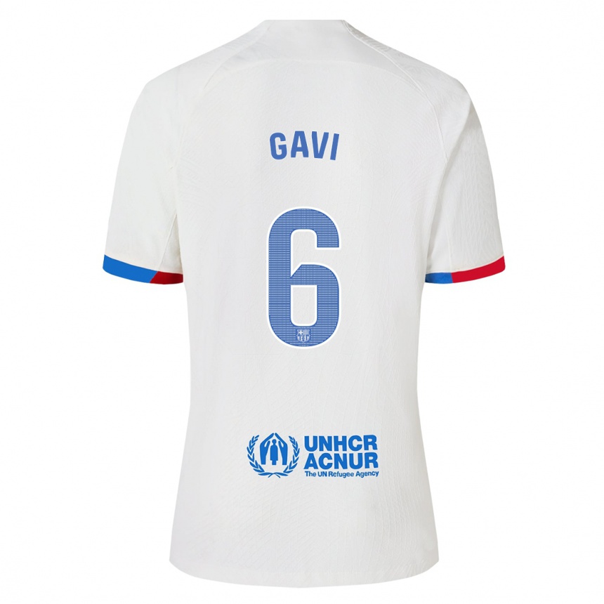 Vaikiškas Gavi #6 Baltas Išvykos Marškinėliai 2023/24 T-Shirt