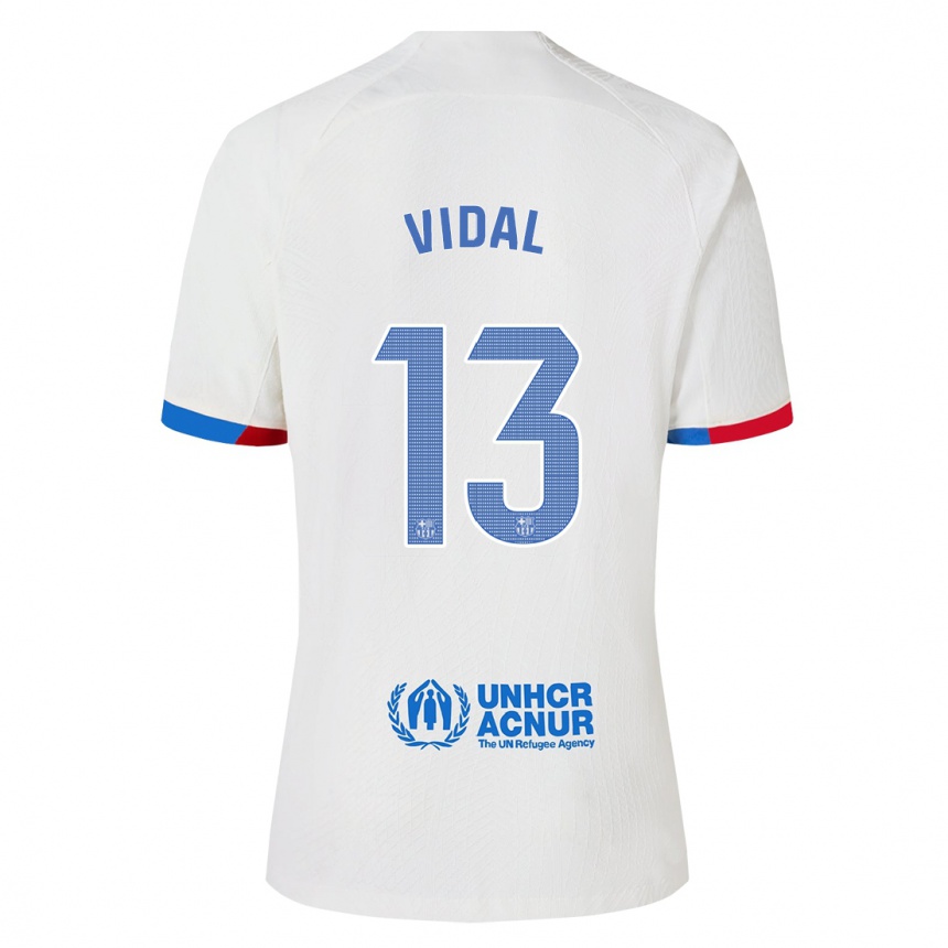 Vaikiškas Marc Vidal #13 Baltas Išvykos Marškinėliai 2023/24 T-Shirt