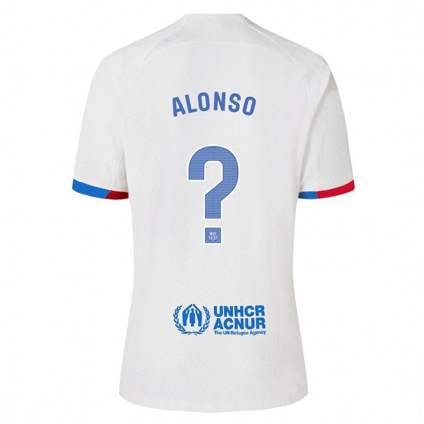 Vaikiškas Aáron Alonso #0 Baltas Išvykos Marškinėliai 2023/24 T-Shirt