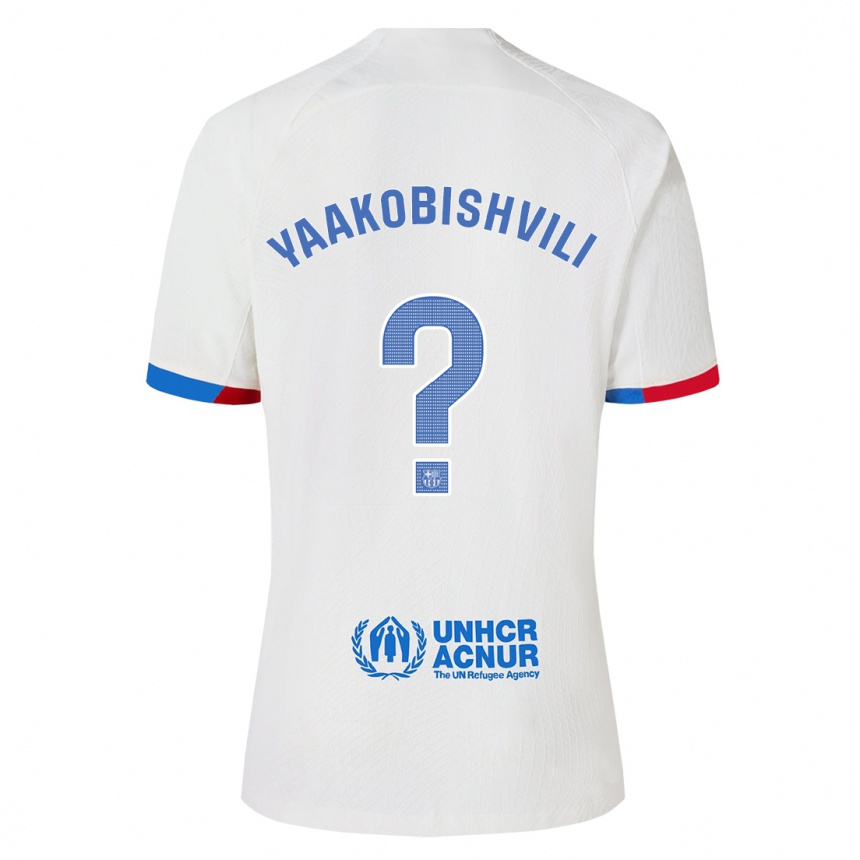 Vaikiškas Áron Yaakobishvili #0 Baltas Išvykos Marškinėliai 2023/24 T-Shirt