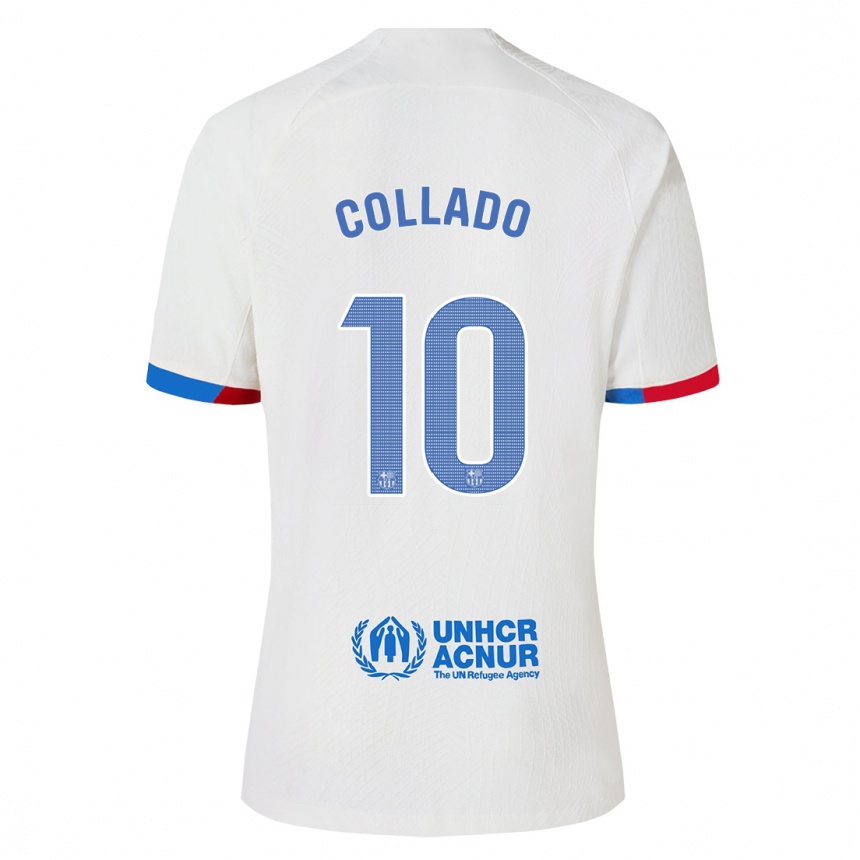 Vaikiškas Alex Collado #10 Baltas Išvykos Marškinėliai 2023/24 T-Shirt