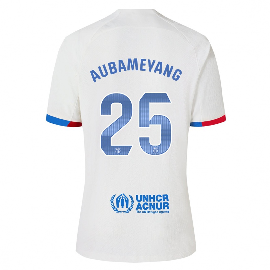 Vaikiškas Pierre Emerick Aubameyang #25 Baltas Išvykos Marškinėliai 2023/24 T-Shirt