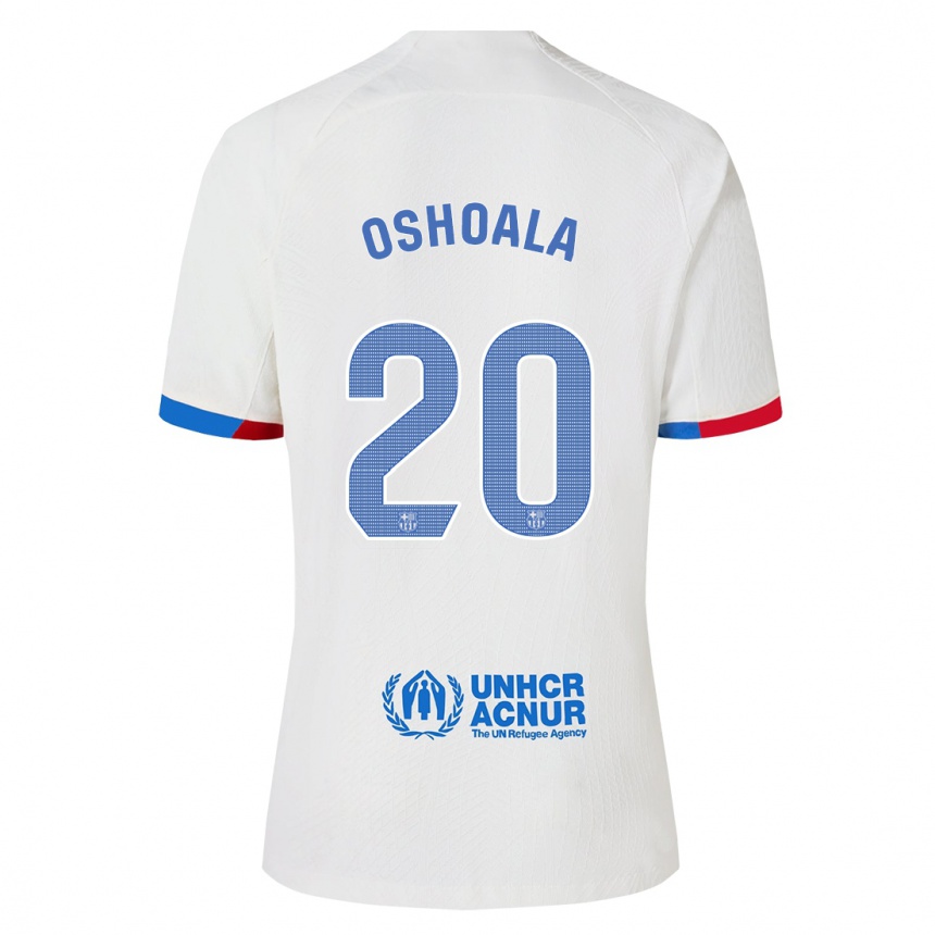 Vaikiškas Asisat Oshoala #20 Baltas Išvykos Marškinėliai 2023/24 T-Shirt