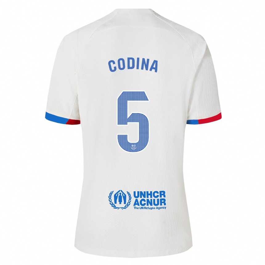 Vaikiškas Laia Codina #5 Baltas Išvykos Marškinėliai 2023/24 T-Shirt