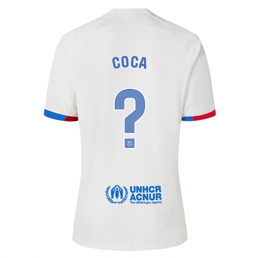 Vaikiškas Jan Coca #0 Baltas Išvykos Marškinėliai 2023/24 T-Shirt