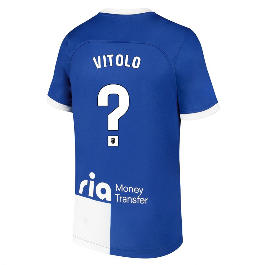 Vaikiškas Vitolo #0 Mėlyna Balta Išvykos Marškinėliai 2023/24 T-Shirt