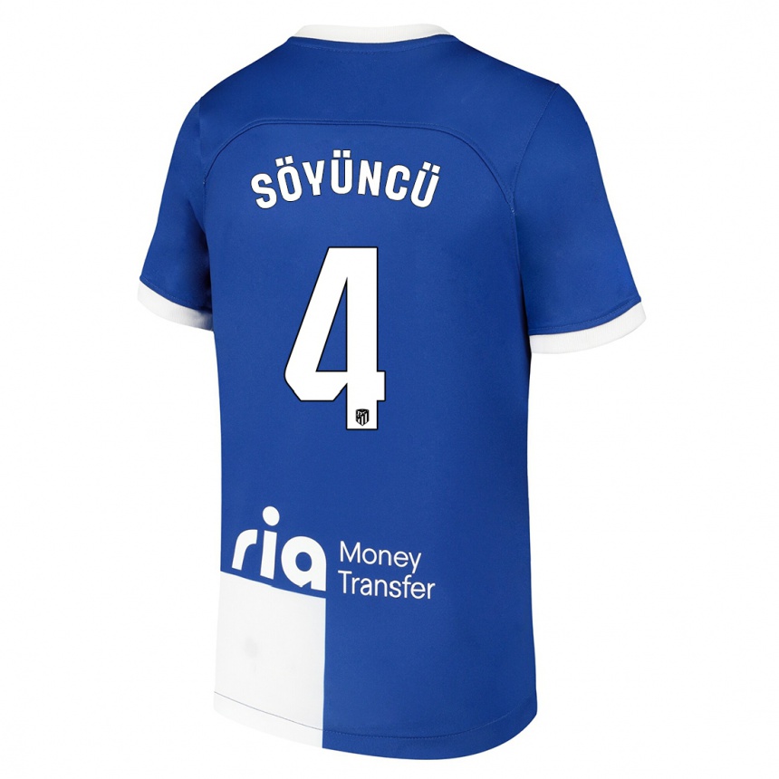 Vaikiškas Caglar Söyüncü #4 Mėlyna Balta Išvykos Marškinėliai 2023/24 T-Shirt