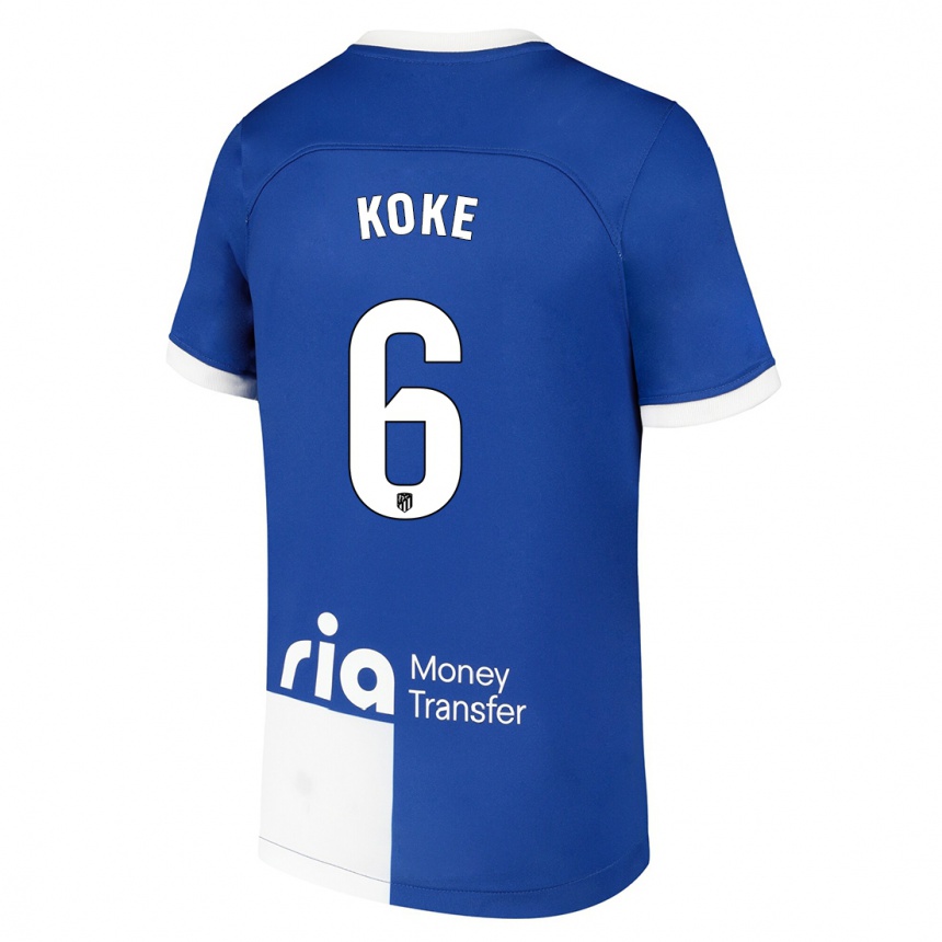 Vaikiškas Koke #6 Mėlyna Balta Išvykos Marškinėliai 2023/24 T-Shirt