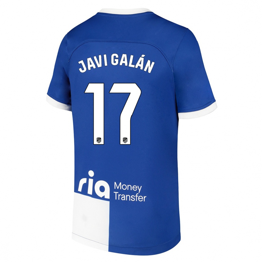 Vaikiškas Javi Galán #17 Mėlyna Balta Išvykos Marškinėliai 2023/24 T-Shirt