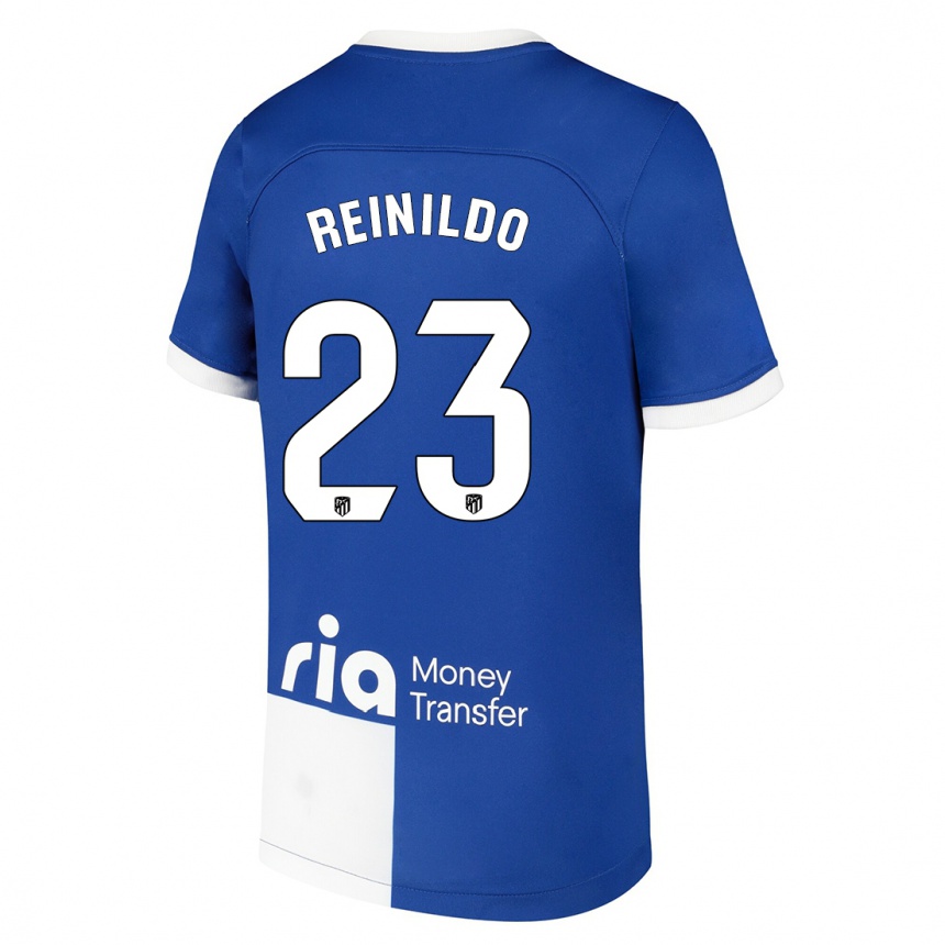 Vaikiškas Reinildo Mandava #23 Mėlyna Balta Išvykos Marškinėliai 2023/24 T-Shirt