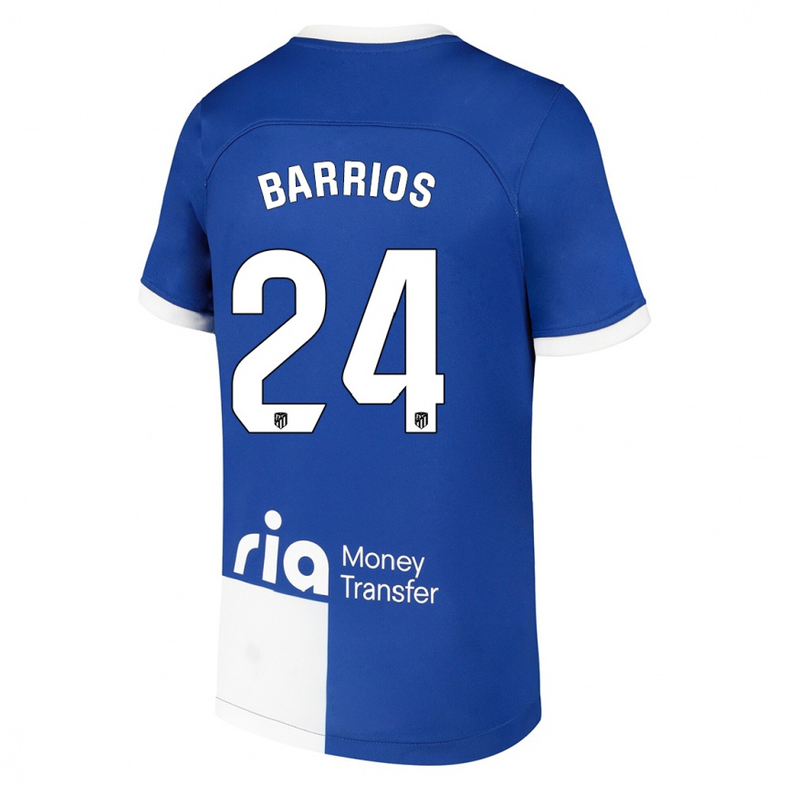 Vaikiškas Pablo Barrios #24 Mėlyna Balta Išvykos Marškinėliai 2023/24 T-Shirt