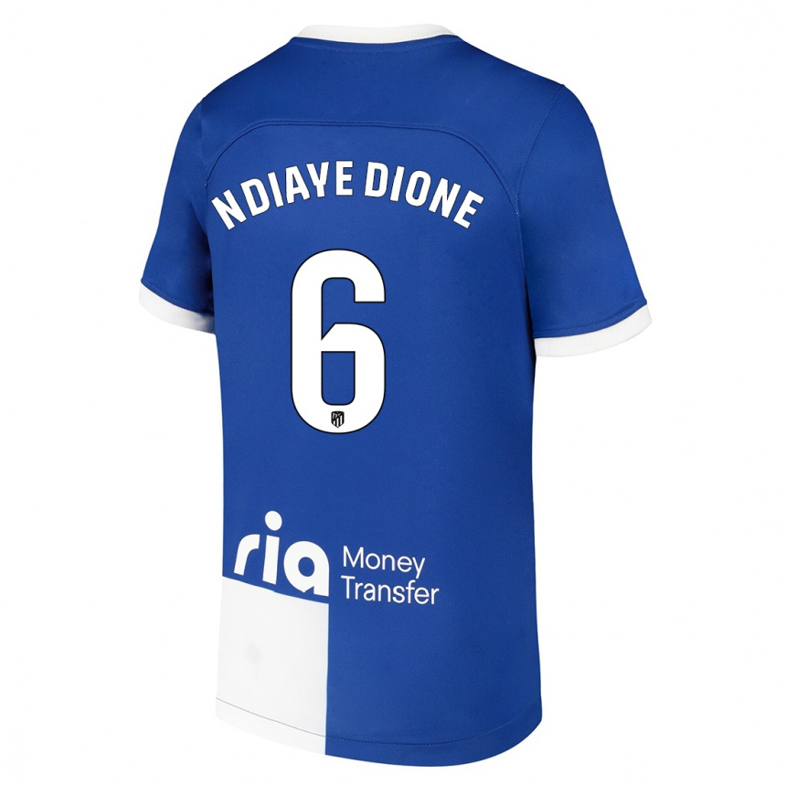 Vaikiškas Assane Ndiaye Dione #6 Mėlyna Balta Išvykos Marškinėliai 2023/24 T-Shirt