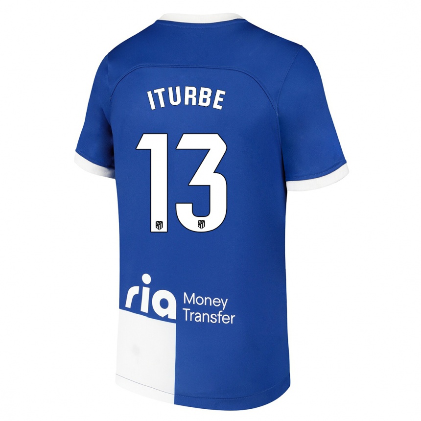 Vaikiškas Alejandro Iturbe #13 Mėlyna Balta Išvykos Marškinėliai 2023/24 T-Shirt