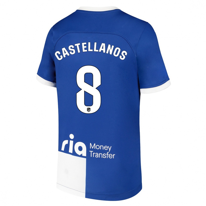 Vaikiškas Jorge Castellanos #8 Mėlyna Balta Išvykos Marškinėliai 2023/24 T-Shirt