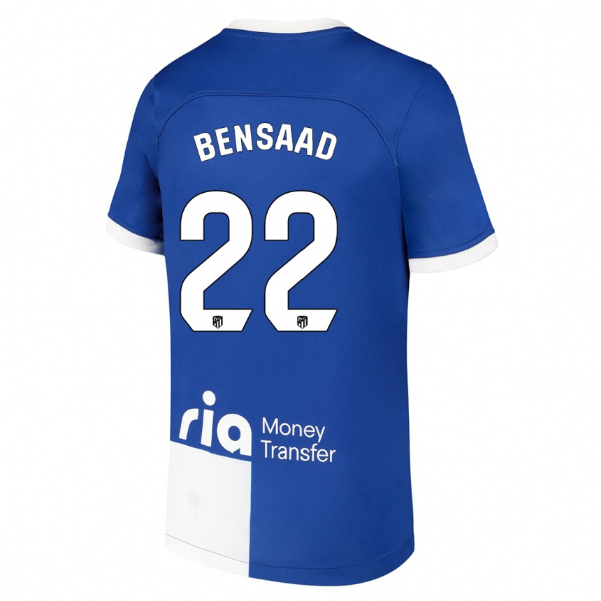 Vaikiškas Adnane Bensaad #22 Mėlyna Balta Išvykos Marškinėliai 2023/24 T-Shirt