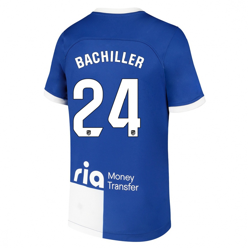 Vaikiškas Iker Bachiller #24 Mėlyna Balta Išvykos Marškinėliai 2023/24 T-Shirt