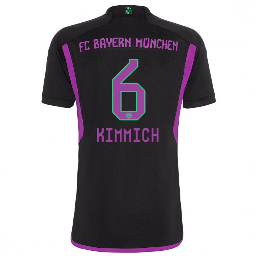 Vaikiškas Joshua Kimmich #6 Juoda Išvykos Marškinėliai 2023/24 T-Shirt