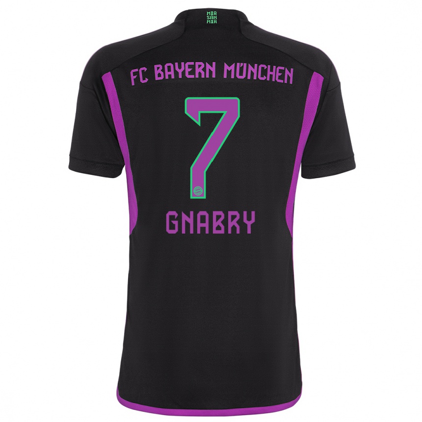 Vaikiškas Serge Gnabry #7 Juoda Išvykos Marškinėliai 2023/24 T-Shirt