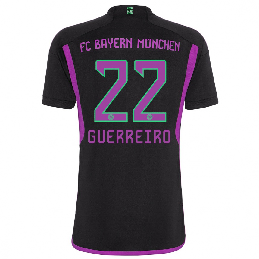 Vaikiškas Raphael Guerreiro #22 Juoda Išvykos Marškinėliai 2023/24 T-Shirt