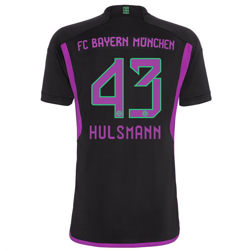 Vaikiškas Tom Hulsmann #43 Juoda Išvykos Marškinėliai 2023/24 T-Shirt