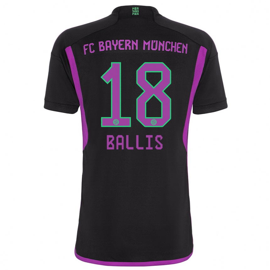 Vaikiškas Benjamin Ballis #18 Juoda Išvykos Marškinėliai 2023/24 T-Shirt