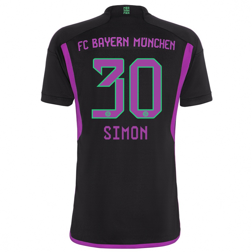 Vaikiškas Carolin Simon #30 Juoda Išvykos Marškinėliai 2023/24 T-Shirt