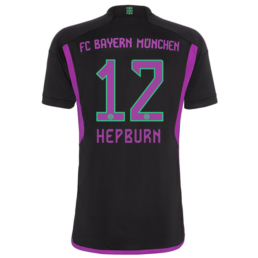 Vaikiškas Barry Hepburn #12 Juoda Išvykos Marškinėliai 2023/24 T-Shirt