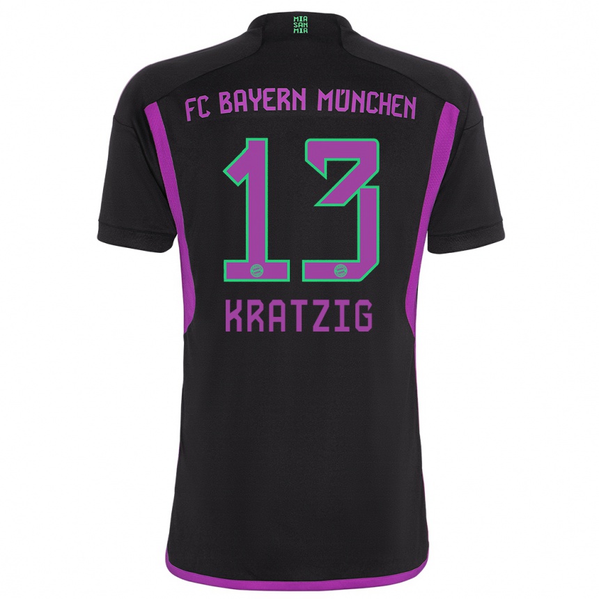 Vaikiškas Frans Kratzig #13 Juoda Išvykos Marškinėliai 2023/24 T-Shirt