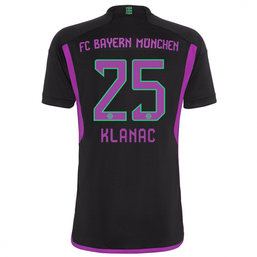 Vaikiškas Luka Klanac #25 Juoda Išvykos Marškinėliai 2023/24 T-Shirt